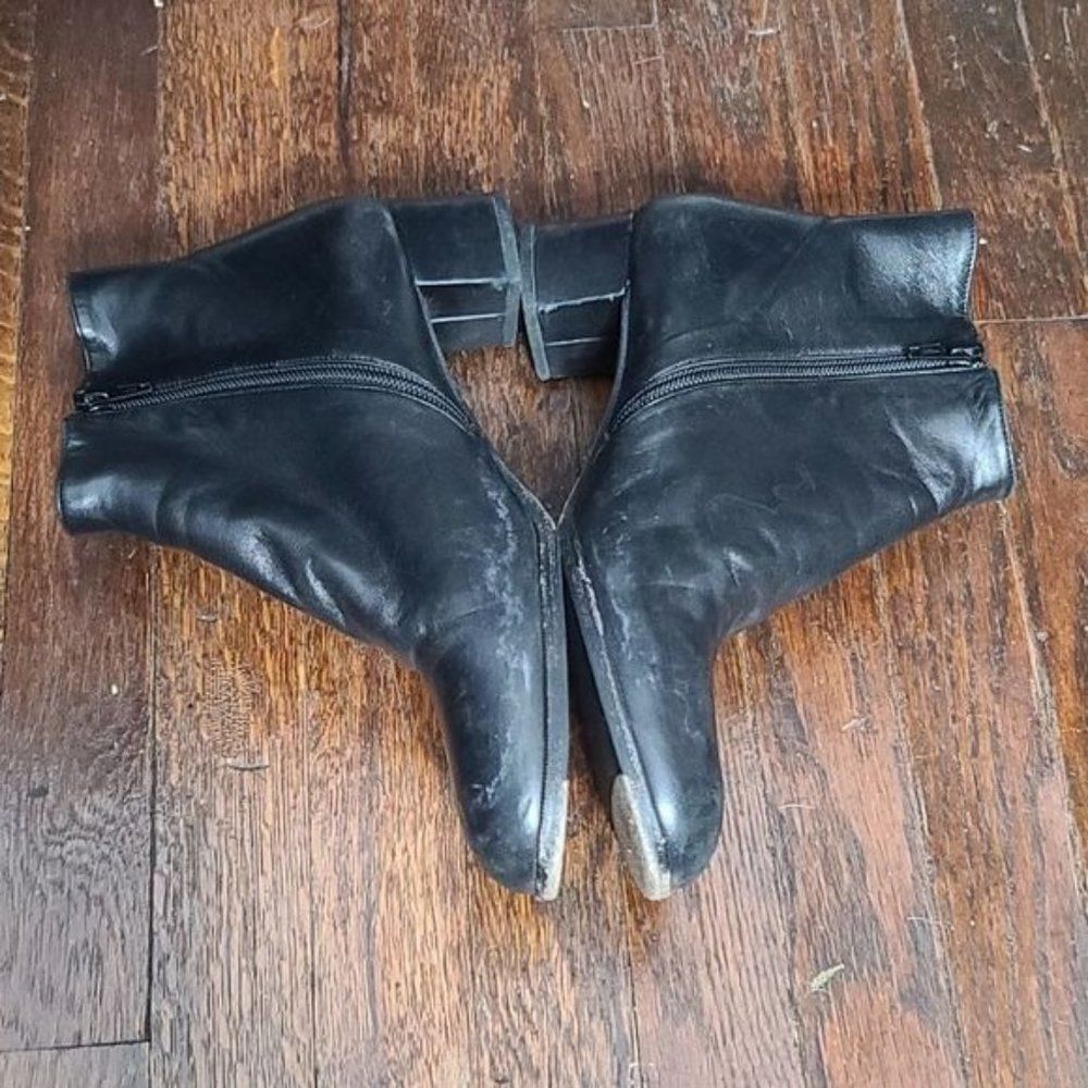 Taryn Rose Black Leather Ankle Boots - Picture 4 of 16